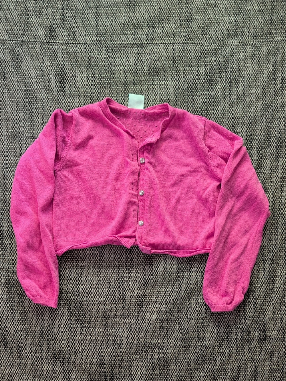 Cropped Pink Button-Up Cardigan